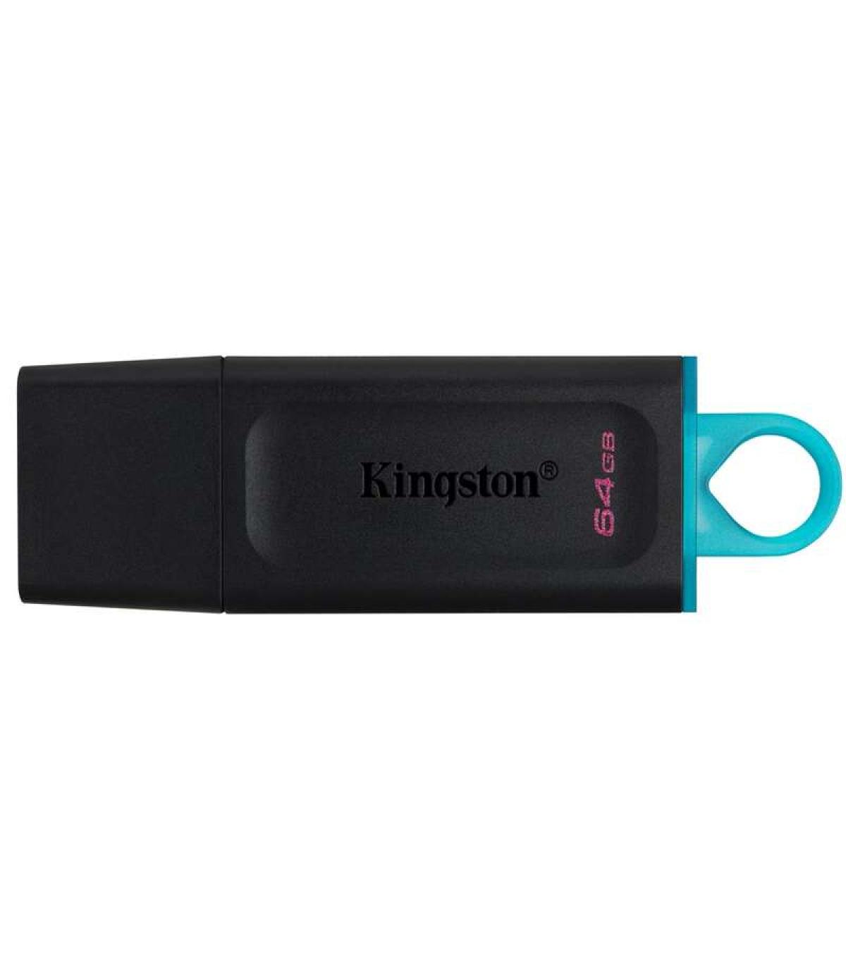 Kingston DataTraveler Exodia Memoria USB 64GB - USB 3.2 Gen 1 - Con Tapa - Enganche para Llavero - Color Negro (Pendrive