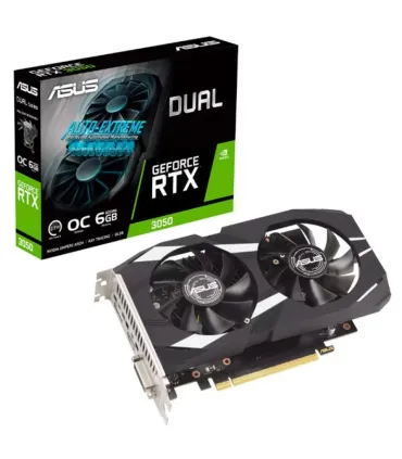 Asus Dual GeForce RTX 3050 OC Edition Tarjeta Grafica 6GB GDDR6 - HDMI, DVI, DisplayPort