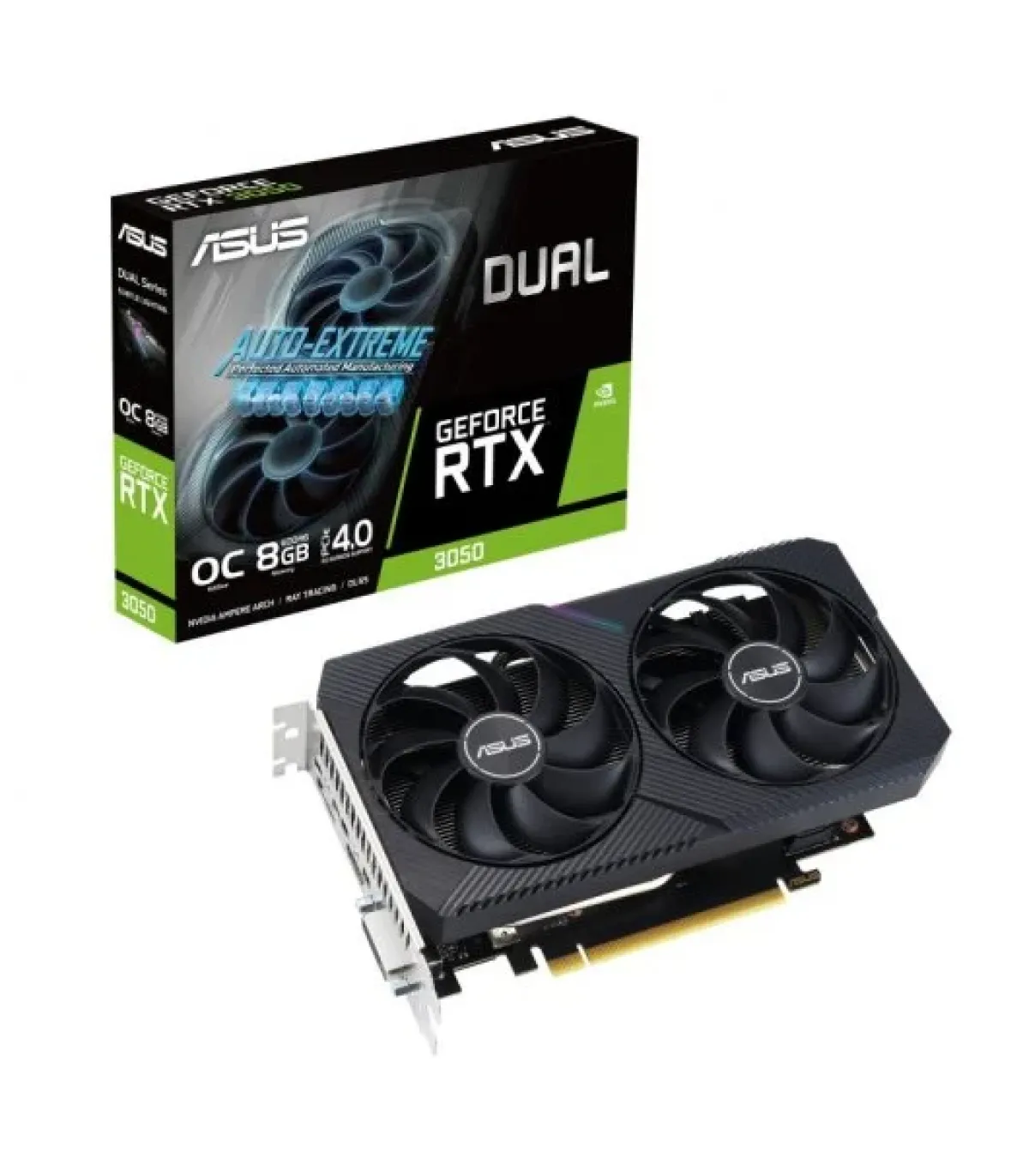 Asus Dual GeForce RTX 3050 V2 OC Edition Tarjeta Grafica 8GB GDDR6 NVIDIA - PCIe 4.0, HDMI, DVI-D, DisplayPort