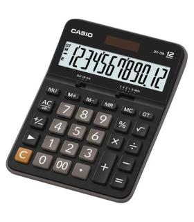 Casio DX-12B Calculadora de Escritorio - Pantalla Extragrande LCD de 12 Digitos - Solar y Pilas - Color Negro