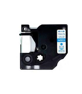 Dymo D1 45014 Cinta de Etiquetas Generica para Rotuladora - Texto azul sobre fondo blanco - Ancho 12mm x 7 metros - Reemplaza S0