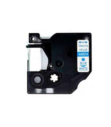 Dymo D1 45014 Cinta de Etiquetas Generica para Rotuladora - Texto azul sobre fondo blanco - Ancho 12mm x 7 metros - Reemplaza S0