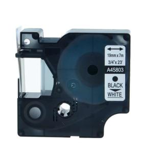 Dymo D1 45803 Cinta de Etiquetas Generica para Rotuladora - Texto negro sobre fondo blanco - Ancho 19mm x 7 metros - Reemplaza..