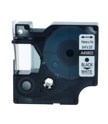 Dymo D1 45803 Cinta de Etiquetas Generica para Rotuladora - Texto negro sobre fondo blanco - Ancho 19mm x 7 metros - Reemplaza..