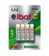 Elbat Pack de 4 Pilas Recargables LR03 AAA 1000mAh
