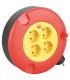 Elbat Enrollador Alargador con Proteccion Termica - 4 Shukos - Carga Maxima Enrollado 1100W, Desenrollado 3200W - Cable de 5m