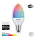 Elbat Bombilla LED Vela Smart Wi-Fi C37 E14 5W 470lm RGB - Temperatura 2700K a los 6000K - Control de Voz - Control Remoto - 3..