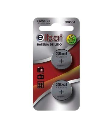 Elbat Pack de 2 Pilas Litio de Boton CR2025 3V