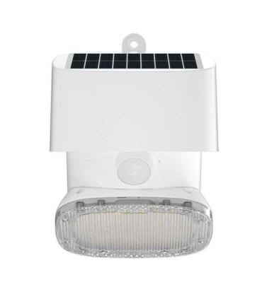 Elbat Foco Solar 2000LM - Luz Fria 6000K - Regulacion Vertical y Horizontal - Panel Solar 1W - IP65 - Color Blanco