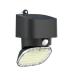 Elbat Foco Solar 2000LM - Luz Fria 6000K - Regulacion Vertical y Horizontal - Panel Solar 1W - IP65 - Color Negro