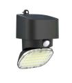 Elbat Foco Solar 2000LM - Luz Fria 6000K - Regulacion Vertical y Horizontal - Panel Solar 1W - IP65 - Color Negro