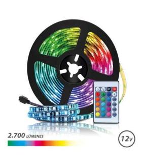 Elbat Tira LED RGB 12V 2700lm - 30 Led por Metro - Control Remoto - Longitud 5m