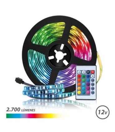 Elbat Tira LED RGB 12V 2700lm - 30 Led por Metro - Control Remoto - Longitud 5m