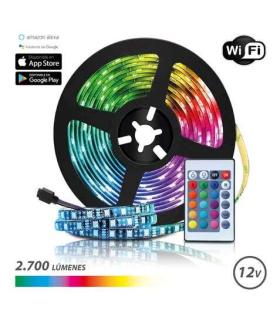 Elbat Tira LED RGB WiFi 12V 2700lm - 30 Led por Metro - Control Remoto - Longitud 5m
