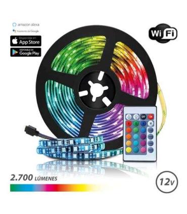 Elbat Tira LED RGB WiFi 12V 2700lm - 30 Led por Metro - Control Remoto - Longitud 5m