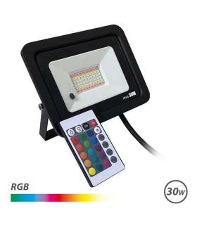 Elbat Foco Led RGB 30W - Control Remoto - IP65 - Ideal para Exterior