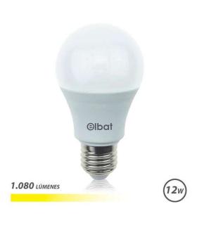 Elbat Bombilla LED A60 - 12W - 1080LM - E27 - Luz Calida - Color Blanco Calido