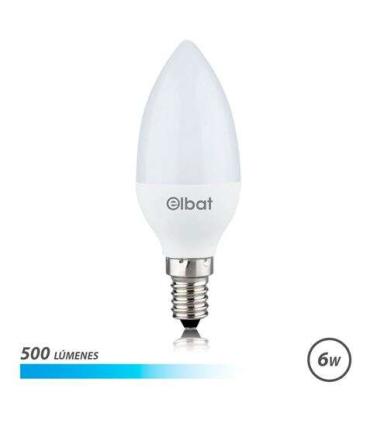 Elbat Bombilla LED C37 6W 500LM E14 Luz Fria - Ahorro de Energia - Larga Vida Util - Facil Instalacion - Color Blanco