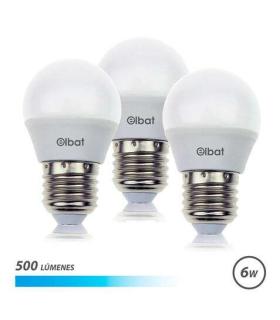 Elbat Pack de 3 Bombillas LED G45 de 6W - 500LM - Base E27 - Luz Fria