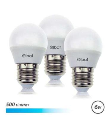Elbat Pack de 3 Bombillas LED G45 de 6W - 500LM - Base E27 - Luz Fria