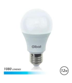 Elbat Bombilla LED - Potencia 12W - Lumenes 1080 - Tipo de Luz 6500K Luz Fria - Casquillo E27 - Angulo 220º - Dimensiones 60X120
