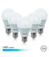 Elbat Pack 5 Unidades - Potencia 12W - Lumenes 1080 - Tipo de Luz 6500K Luz Fria - Casquillo E27 - Angulo 220º - Dimensiones 60X