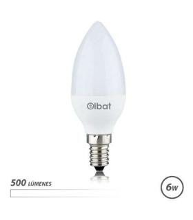 Elbat Bombilla LED - Potencia: 6W - Lumenes: 500 - Tipo de Luz: 4000K Luz Blanca - Casquillo: E14 - Angulo: 180º - Dimensiones..