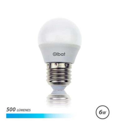 Elbat Bombilla LED G45 E27 6W 500 Lumenes - Luz Fria - Color Blanco