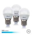 Elbat Pack 3 Bombillas - Potencia 7W - Lumenes 600 - Tipo de Luz 6500K Luz Fria - Casquillo E27 - Angulo 220º - Dimensiones 45X7