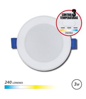 Elbat Downlight Circular 3W - 240Lm - Selector 3 Temperaturas - Color Blanco