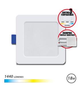 Elbat Downlight Cuadrado 18W - 1440Lm - Selector 3 Temperaturas + Sobrepared - Color Blanco