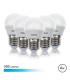 Elbat Pack 5 Bombillas LED G45 - 6W - 500Lm - E27 - Luz Fria - Color Blanco