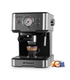 Orbegozo Cafetera Espresso EX 5500 Orbegozo - Intenso Cafe Cremoso con Aroma a Grano Recien Molido - Presion de 20 Bar y 1100W..