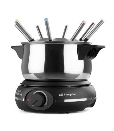 Orbegozo FDR 14 Fondue Electrica de Acero Inoxidable - Disfruta de Queso Fundido - Chocolate Caliente y mas en Grupo - Potencia.