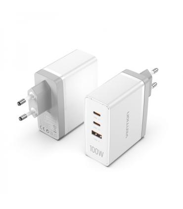 Vention Cargador de Pared GaN 2xUSB-C a 1xUSB 100W - Color Negro