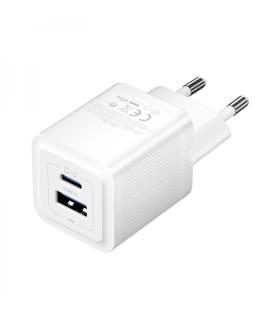 Vention Cargador de Pared GaN 2 Puertos USB (C+A) (30W/30W) - Carga rapida EU - Color Blanco