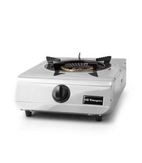 Orbegozo FO 1710 Hornillo a Gas Inoxidable - Quemador Triple Corona 4.3kW - Seguridad Termopar - Encendido Piezoelectrico - Comp