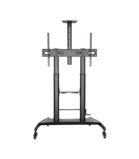 Aisens Soporte de Suelo ECO con Ruedas y Manivela - Bandeja para DVD y Soporte de Camara para Monitor/TV - Hasta 100Kg - De 60..