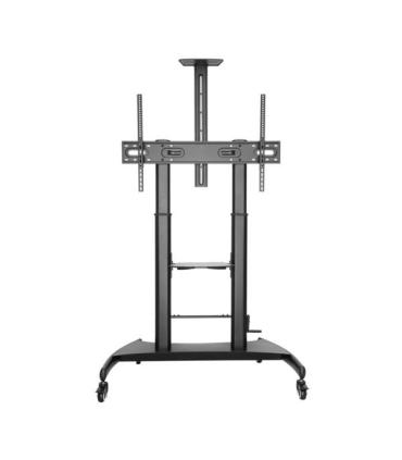 Aisens Soporte de Suelo ECO con Ruedas y Manivela - Bandeja para DVD y Soporte de Camara para Monitor/TV - Hasta 100Kg - De 60..