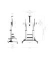 Aisens Soporte de Suelo PRO con Ruedas y Manivela - Bandeja para DVD y Soporte de Camara para Monitor/TV - Hasta 100Kg - De 60 a