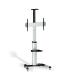 Aisens Soporte de Suelo Eco con Ruedas - Bandeja para DVD y Soporte de Camara (TV de 37?-70?) - Color Plata