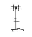 Aisens Soporte de Suelo con Rueda - Bandeja para DVD para Monitor/TV 50Kg de 37-86" - Color Negro/Plata