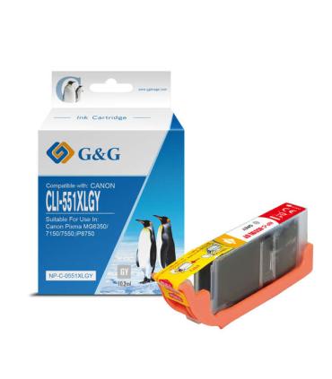 G&G Canon CLI551XL Gris Cartucho de Tinta Generico - Reemplaza 6447B001/6512B001