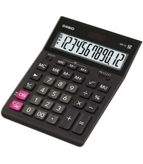 Casio GR-12C Calculadora de Sobremesa - Pantalla LCD de 12 Digitos - Alimentacion Solar y Pilas - Color Negro