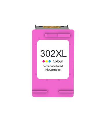 HP 302XL Color Cartucho de Tinta Remanufacturado - Muestra Nivel de Tinta - Reemplaza F6U67AE/F6U65AE