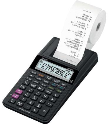 Casio HR-8RCE Calculadora Impresora de Sobremesa Compacta - Pantalla de 12 Digitos - Impresion de 2 Lineas por Segundo - Color..