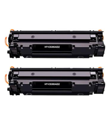 HP CE285A/CE278A/CB435A/CB436A Negro Pack de 2 Cartuchos de Toner Genericos - Reemplaza 85A/78A/35A/36A