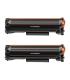 HP CF244A Negro Pack de 2 Cartuchos de Toner Genericos - Reemplaza 44A
