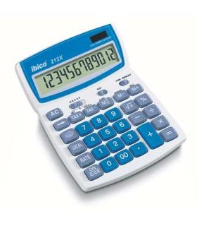 Ibico 212X Calculadora de Sobremesa - Teclas de Relieve - Funcion Impuestos y Redondeo - LCD de 12 Digitos