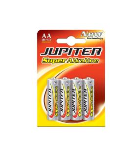 Jupiter Pack de 4 Pilas Alcalinas LR6 AA - Alta Tecnologia - Fiabilidad - Elevado Rendimiento - Maximas Prestaciones